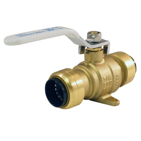 Tectite By Apollo 3/4 in. Brass Push Ball Valve with Flange and Drain FSBBV34DE